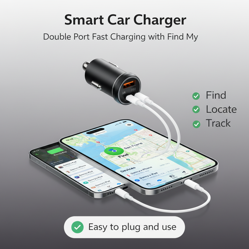 Car GPS Charger and Tracker Compatible with Apple Find My